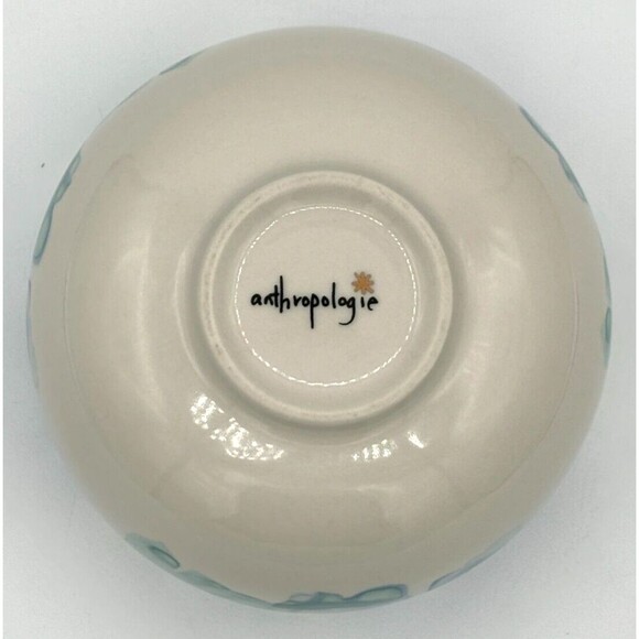 Anthropologie Night Sky Bowl Stoneware Blue Teal Drip Watercolor Wash Gold Star - Picture 5 of 15